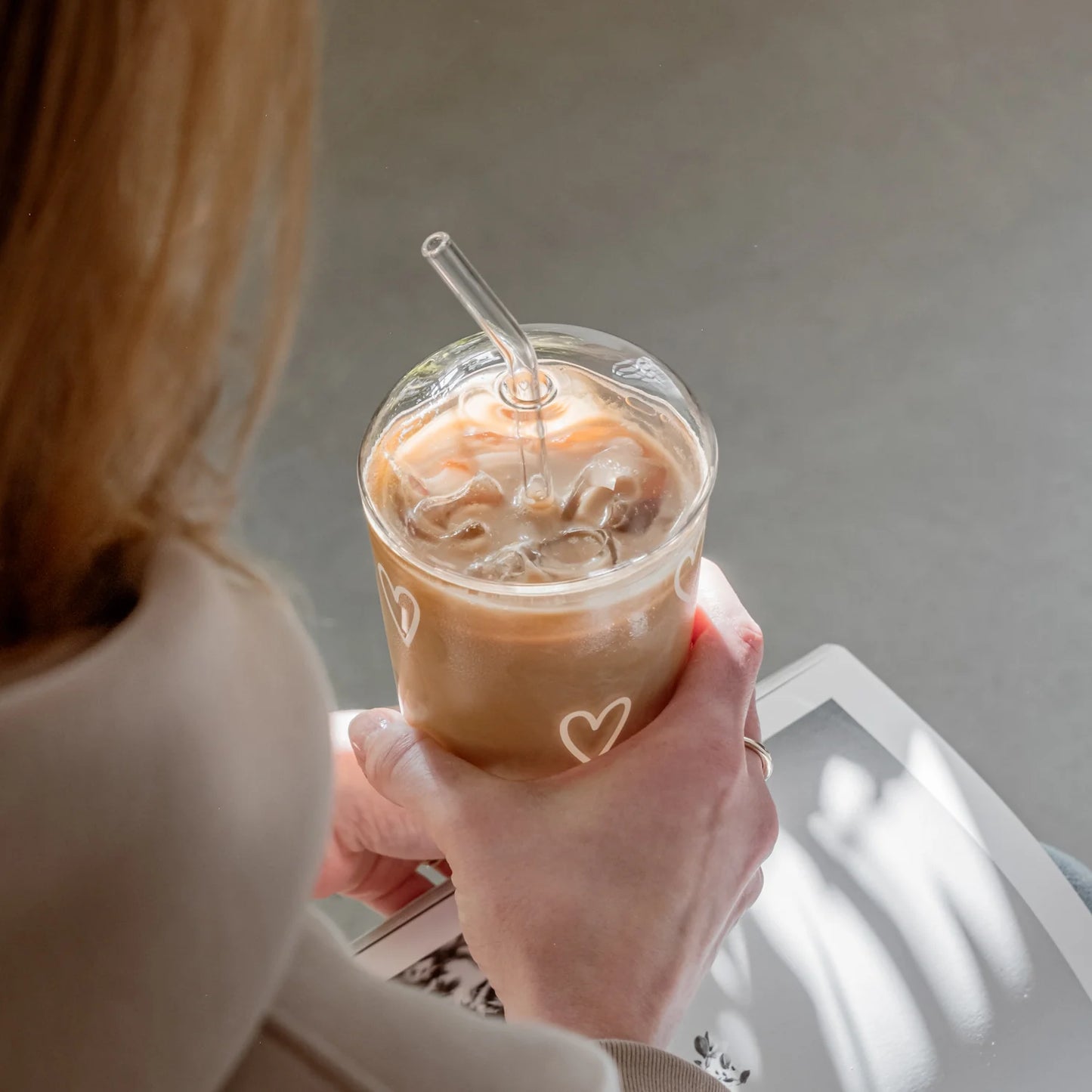 Eulenschnitt Glasdeckel für Trinkglas