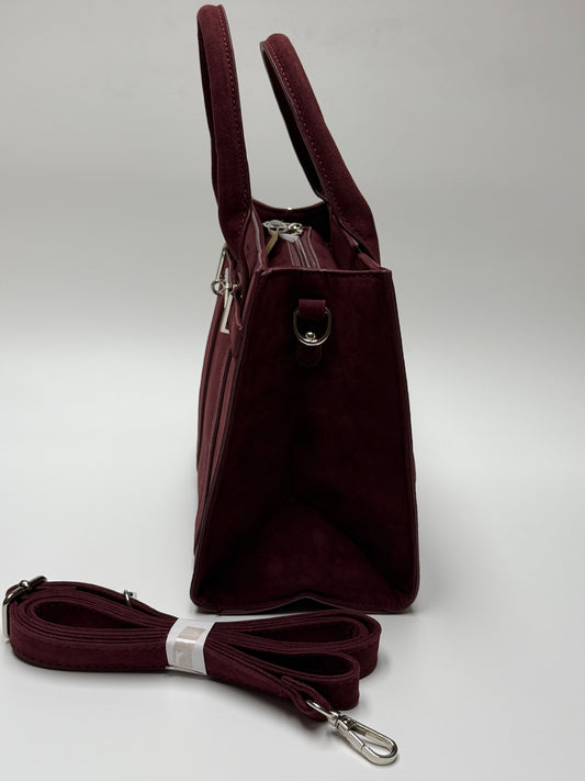 Handtasche JANE Wildlederimitat bordeaux burgundy
