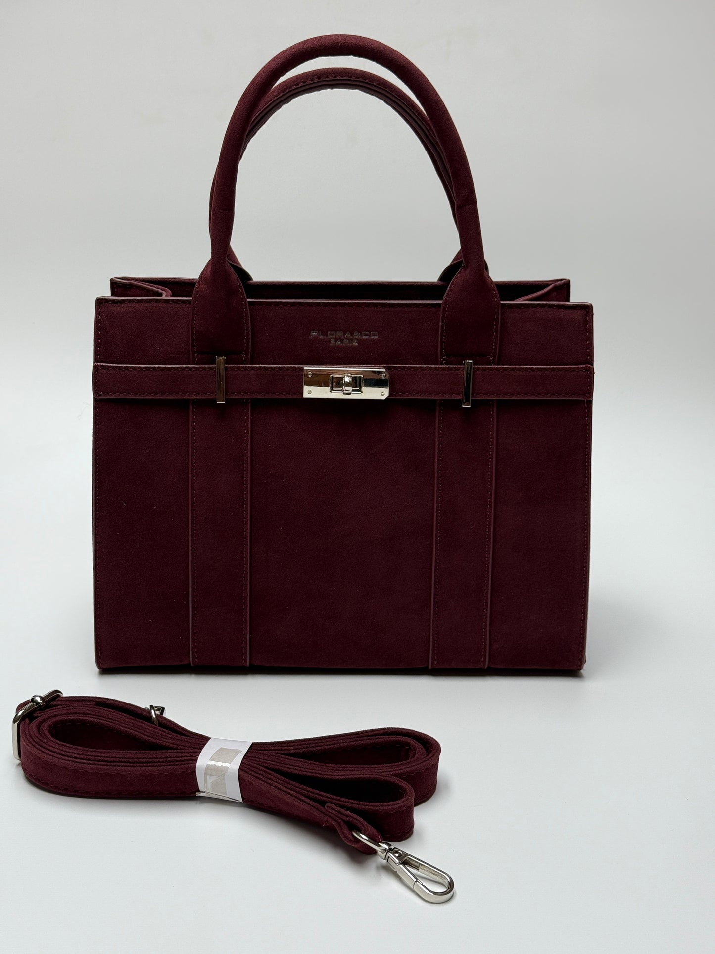 Handtasche JANE Wildlederimitat bordeaux burgundy