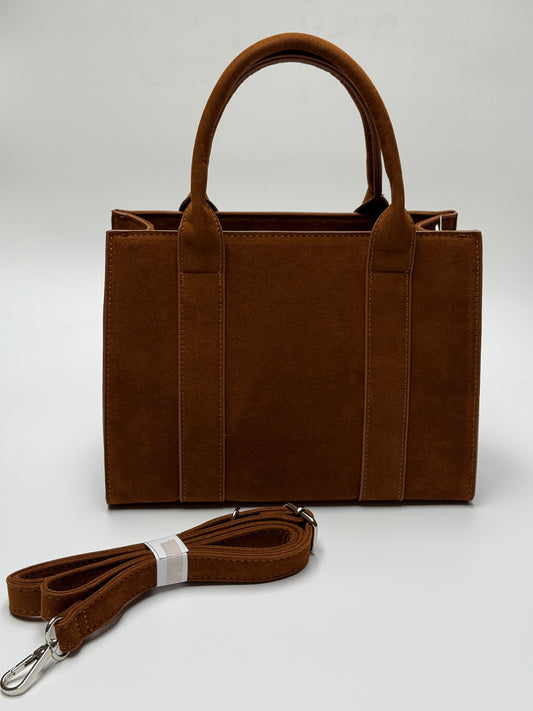 Handtasche JANE Wildlederimitat camel braun