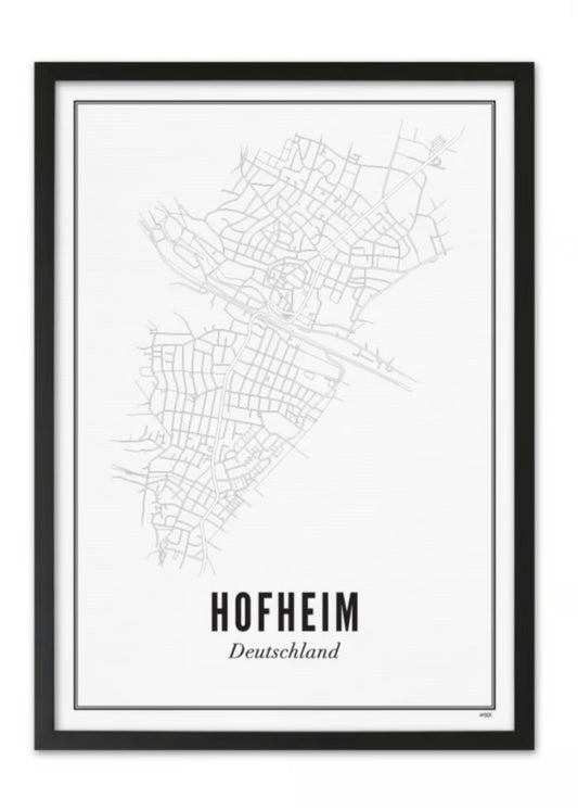 Wijck Hofheim moderner Stadtplanprint Poster