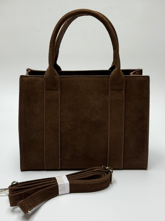Handtasche JANE Wildlederimitat choco braun