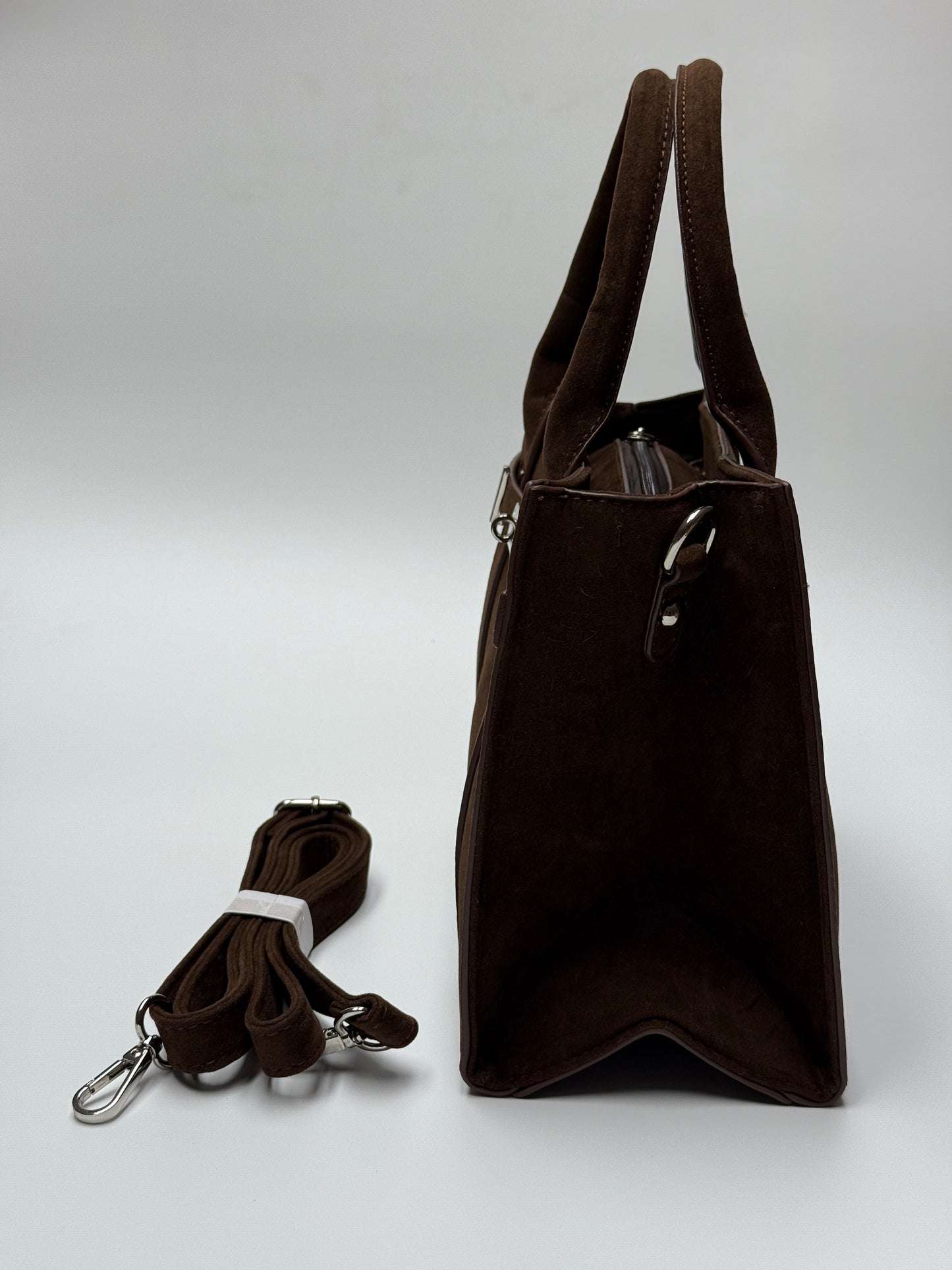 Handtasche JANE Wildlederimitat choco braun