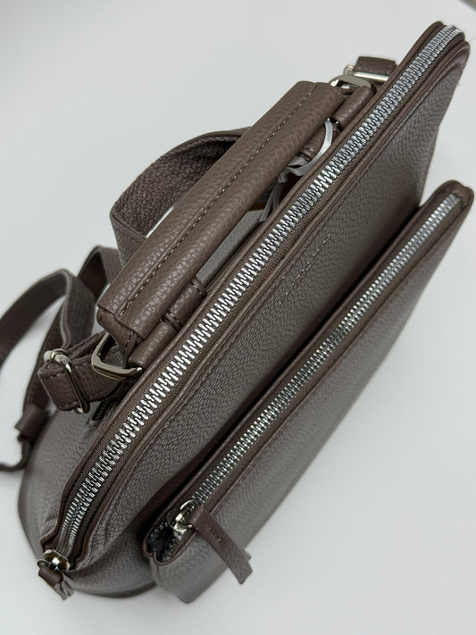 Handtasche / Rucksack FLORA taupe dunkel