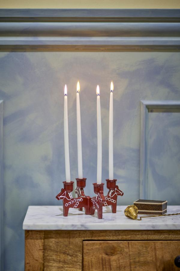 Bloomingville Adventskranz Dala Pferde rot weiß