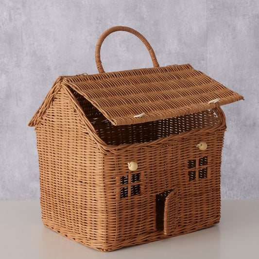 Rattan Korb HAUS mit Henkel