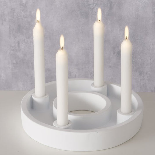 Betonring ADVENT weiß matt