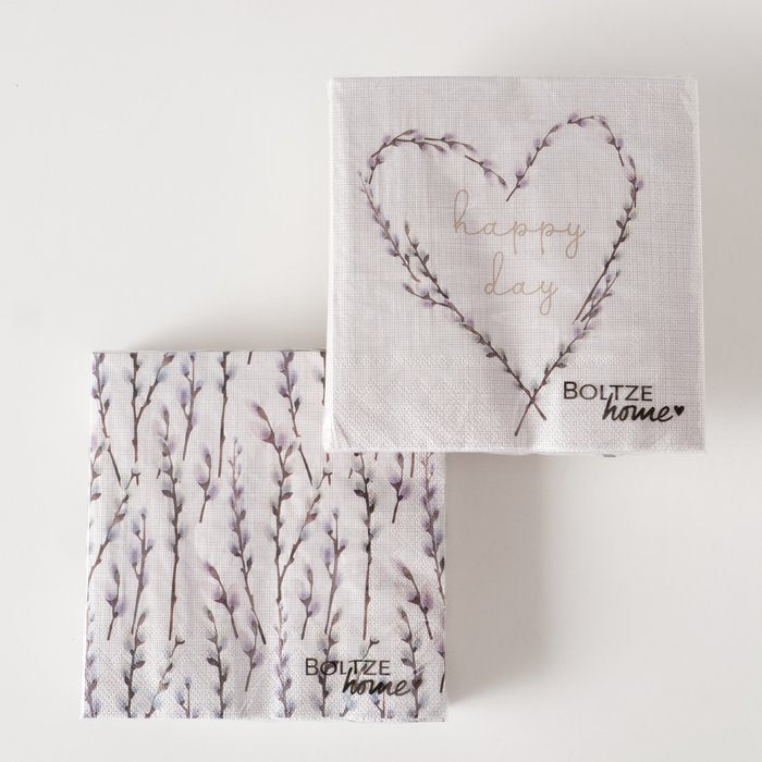 Servietten SALIX Weidenkätzchen 20 Stück, verschiedene Ausführungen