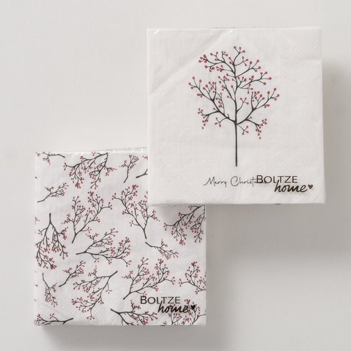 Servietten BERRY Ilex Zweig 20 Stück, verschiedene Ausführungen