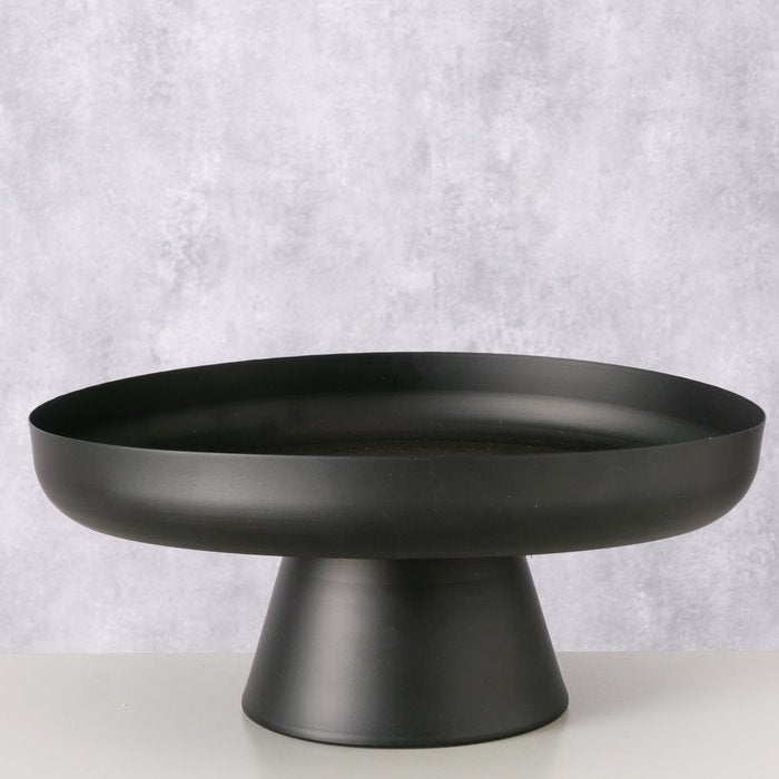 Metall Tablett CREDO 35 cm mit Fuß schwarz