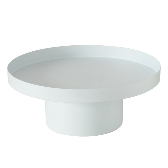 Metall Tablett SAMONA 25cm mit Fuß weiß