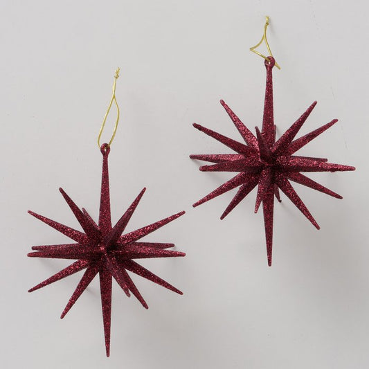 Weihnachtsanhänger TOVE, dunkelrot Glitzer