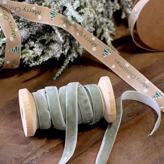 Chic Antique Geschenkband Samt mint 5 m