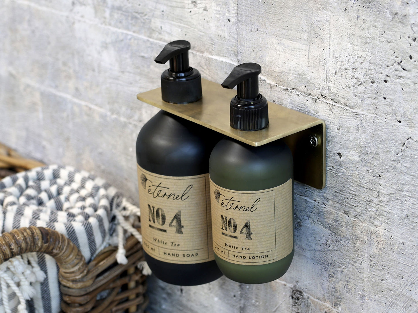 Chic Antique Eternel Wandhalter für Seifenspender doppelt messing