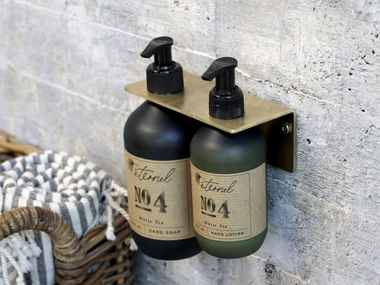 Chic Antique Eternel Wandhalter für Seifenspender doppelt messing