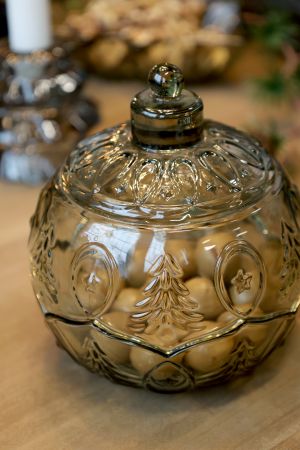 Chic Antique Glas Schale Weihnachtskugel olive