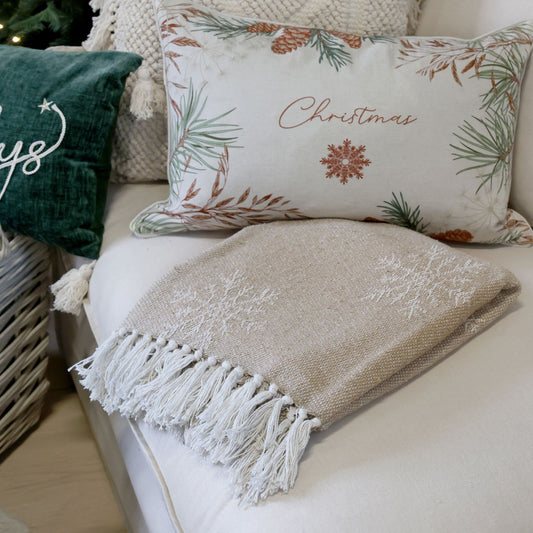 Chic Antique Decke EISKRISTALL taupe/beige 150x130 cm