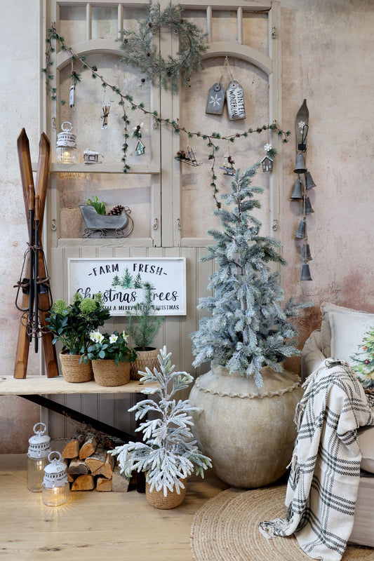 Chic Antique Holzschild FARM FRESH CHRISTMAS TREES, 61 cm