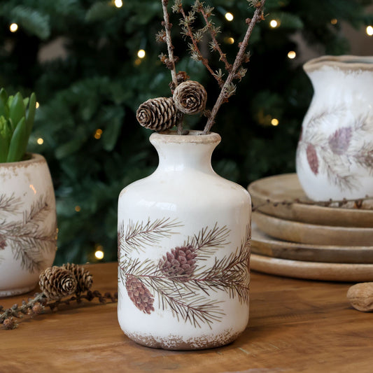 Chic Antique Vase Tannengirlande 17,5 cm