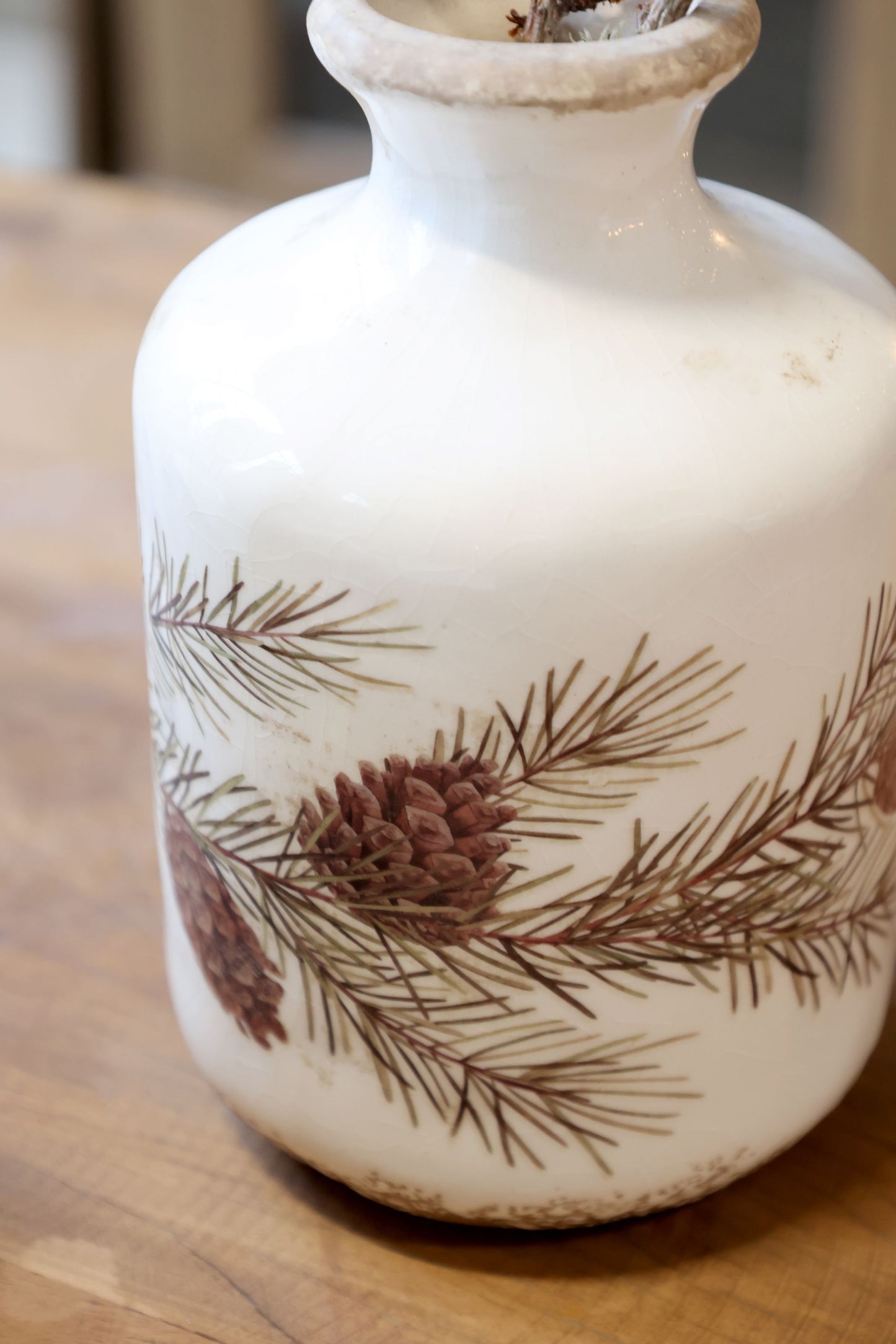 Chic Antique Vase Tannengirlande 17,5 cm