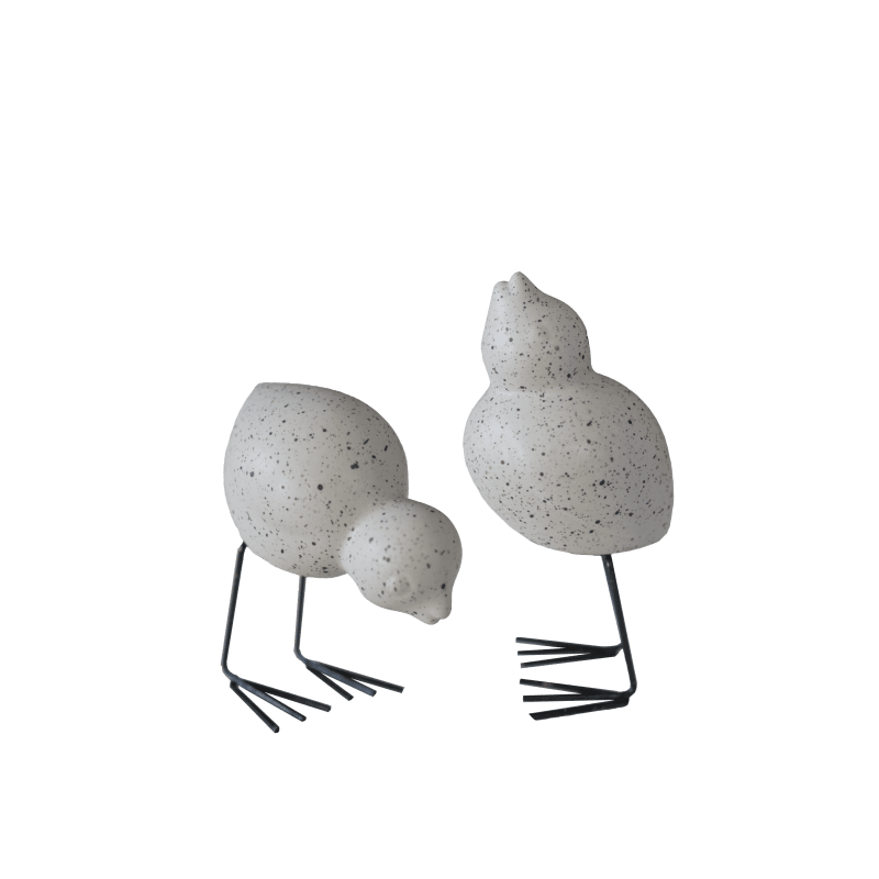 DBKD Swedish Birds Vögel Set grau gesprenkelt
