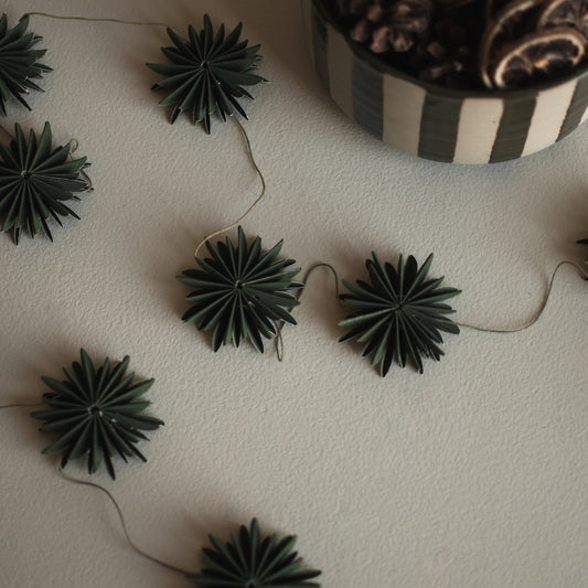 DBKD Girlande PAPERFLAKE grün Schneeflocken 300 cm