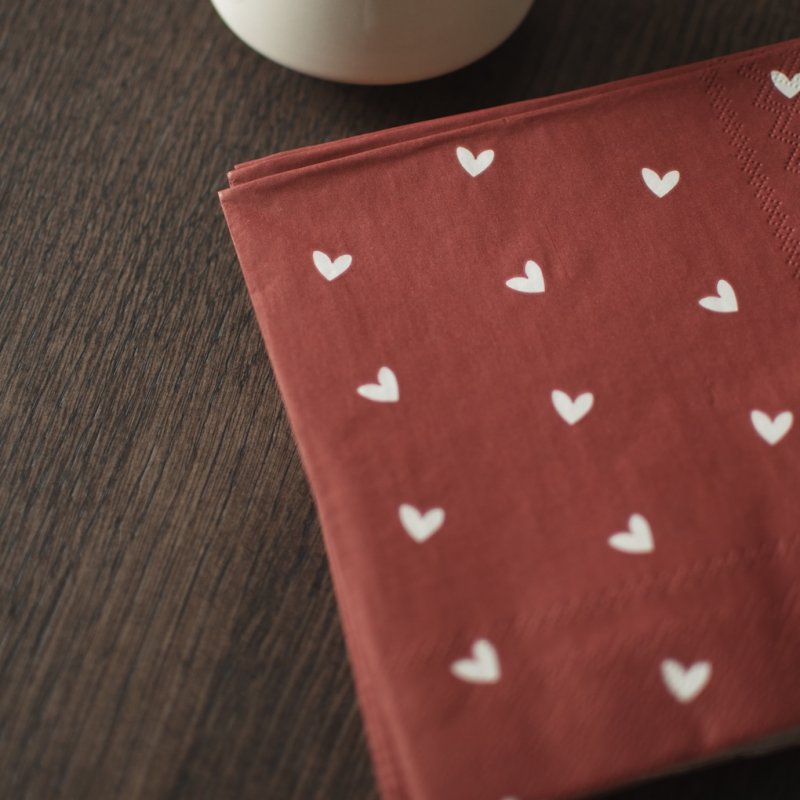 DBKD Servietten HEART dunkelrot
