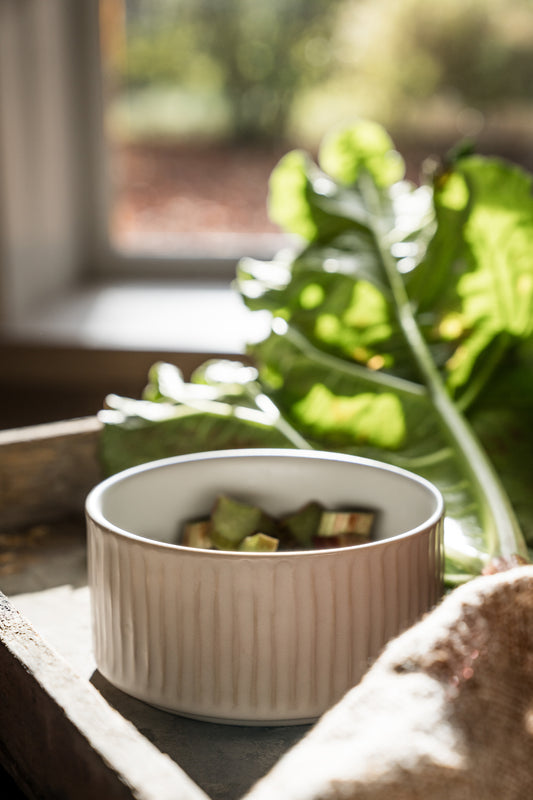 Ernst Schale mit Rillen naturweiß, verschiedene Größen