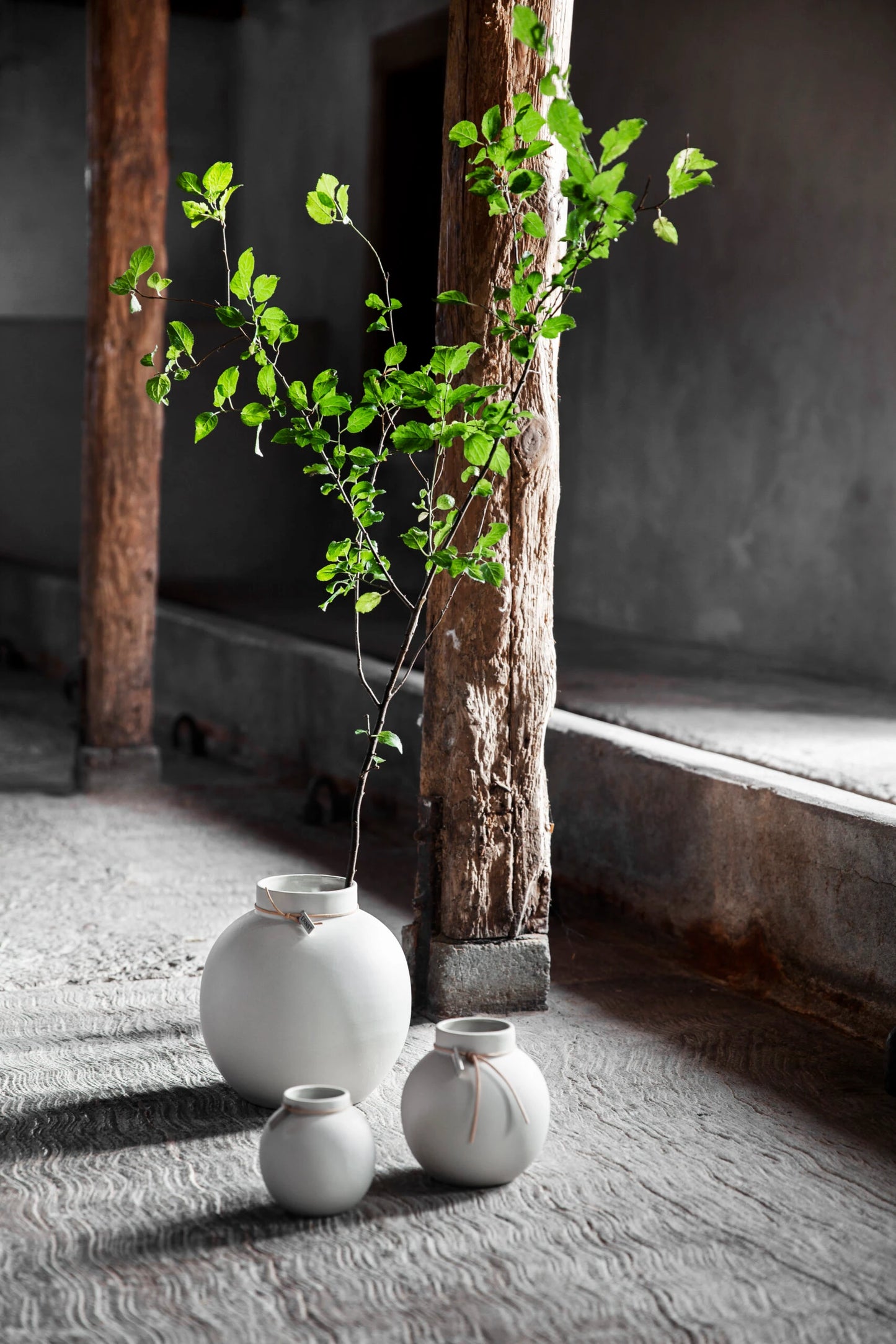 Ernst Vase Steingut rund, verschiedene Farben