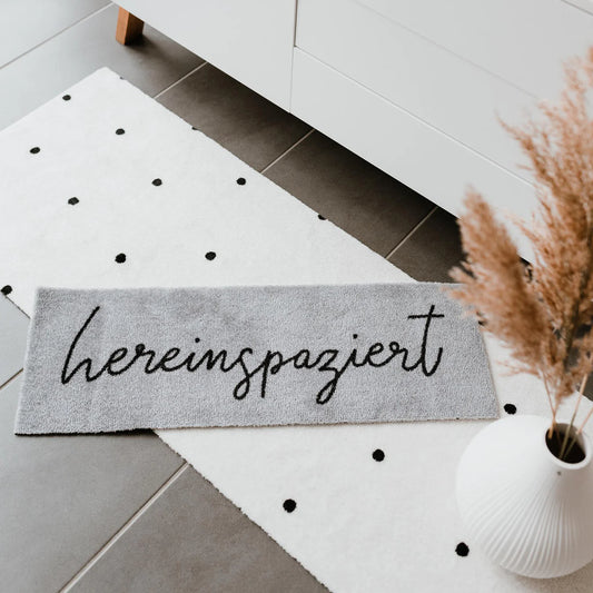 Eulenschnitt waschbare Fußmatte HEREINSPAZIERT