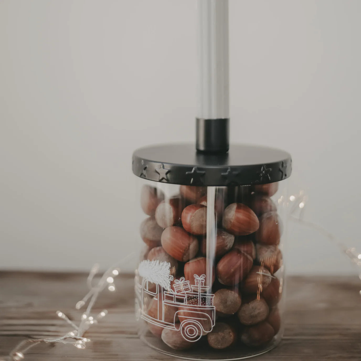 Eulenschnitt Kerzenhalter Deckel für Vorratsglas, Metall schwarz, verschiedene Ausführungen