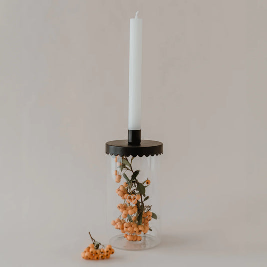 Eulenschnitt Kerzenhalter Deckel für Vorratsglas, Metall schwarz, verschiedene Ausführungen