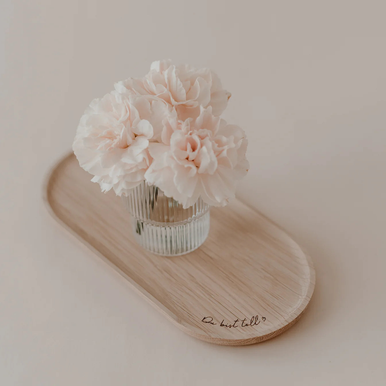 Eulenschnitt ovales Tablett Holz Du bist toll