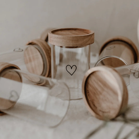 Eulenschnitt Vorratsglas Herz mini, verschiedene Farben