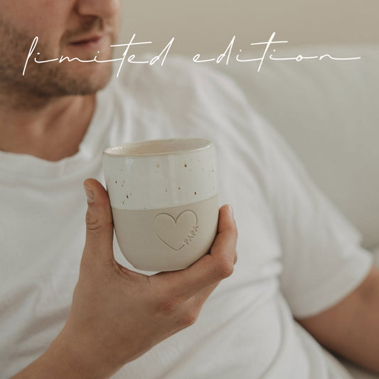Eulenschnitt limitierter Becher PAPA großes Herz