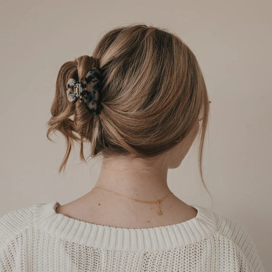 Eulenschnitt Haarklammer groß HERZ Leo braun