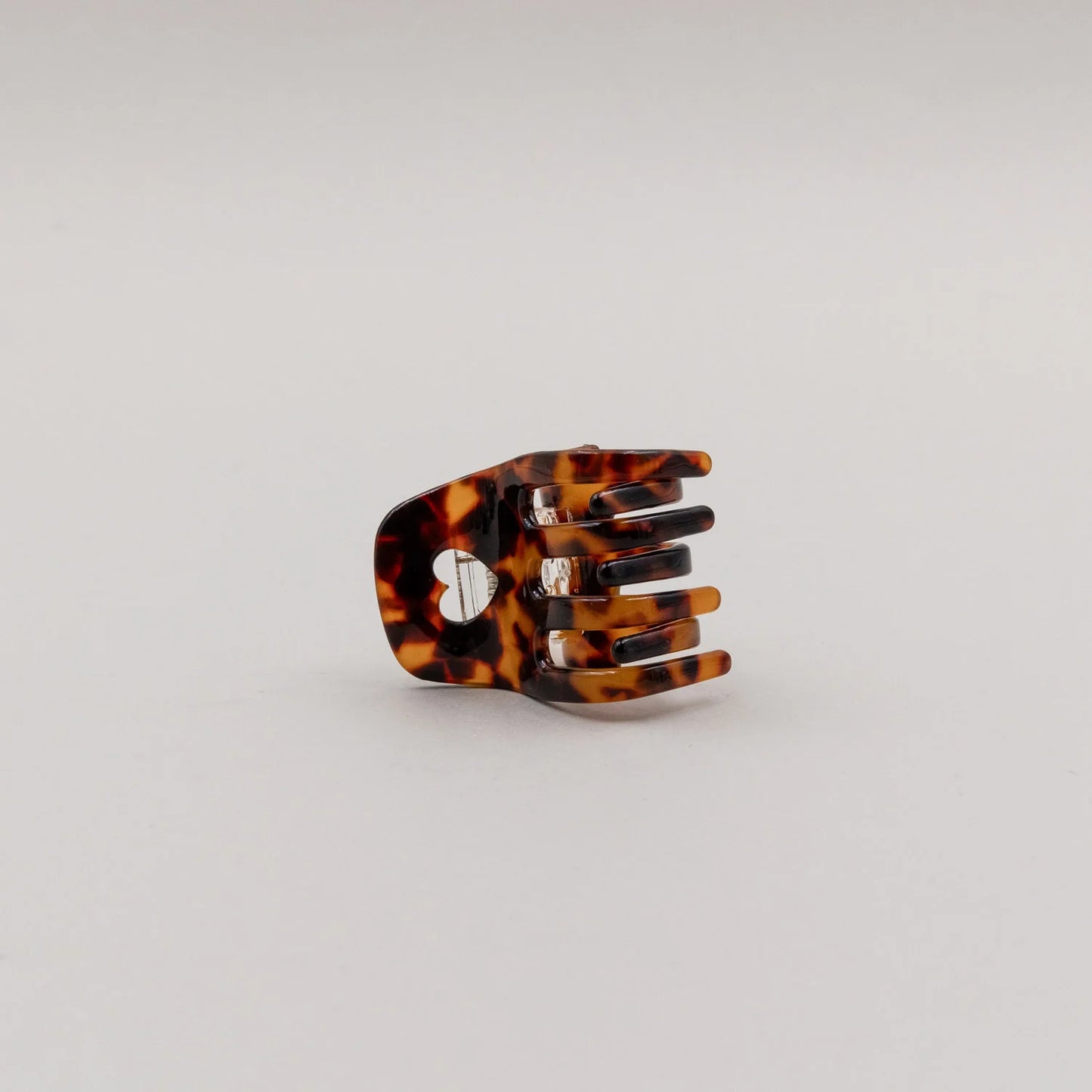 Eulenschnitt Haarklammer klein HERZ Amber braun