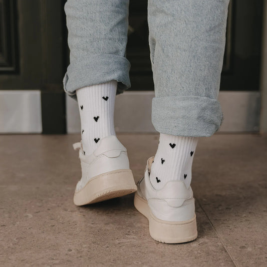 Eulenschnitt Socken HERZEN allover