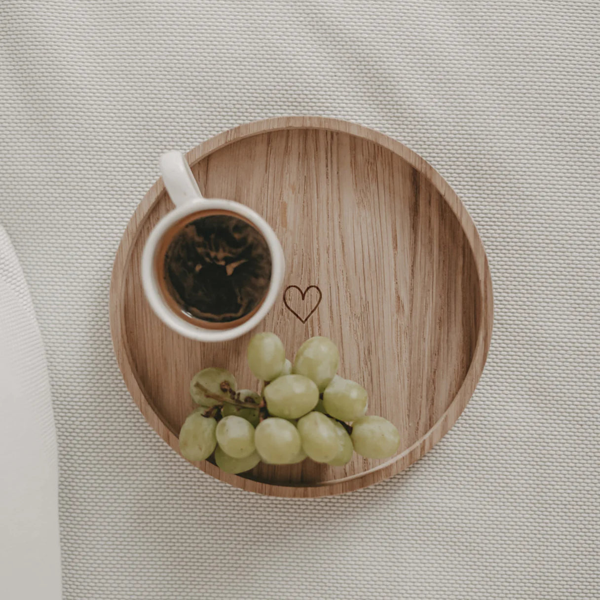 Eulenschnitt Tablett / Untersetzer Teekanne HERZ rund 16 cm