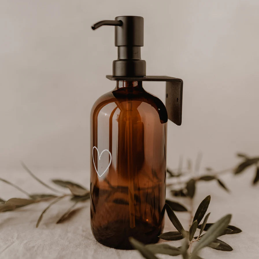 Eulenschnitt Seifenspender Wandhalterung Metall schwarz