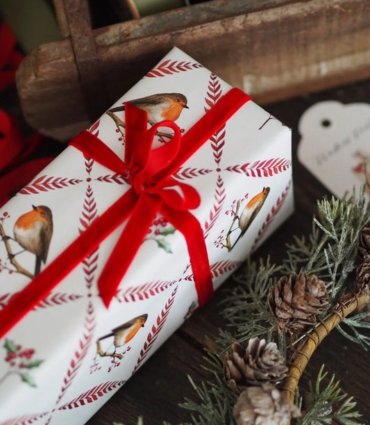 Frollein Lücke Geschenkpapierbogen WINTERVOGEL