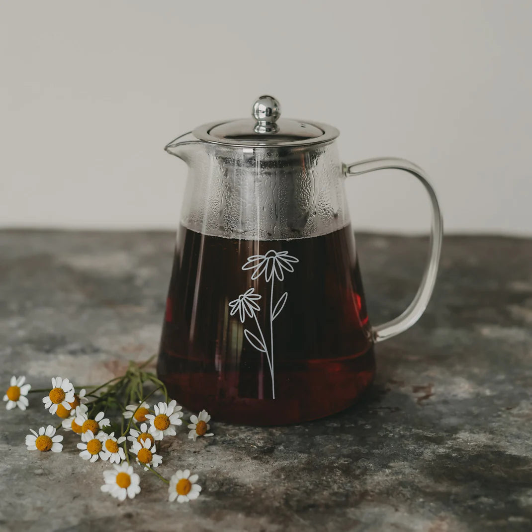 Eulenschnitt Teekanne DAISY Glas mit Sieb 1,2 Liter