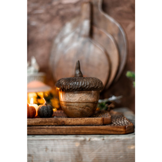 Holzdose mit Deckel EICHEL