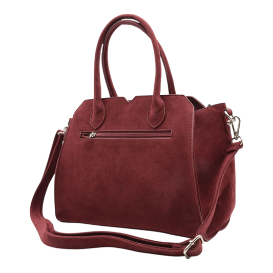 Handtasche AMELIE Wildlederimitat bordeaux burgundy weinrot