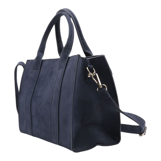 Handtasche JANE Wildlederimitat navy blau