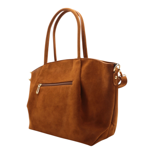 Handtasche VICTORIA Wildlederimitat camel