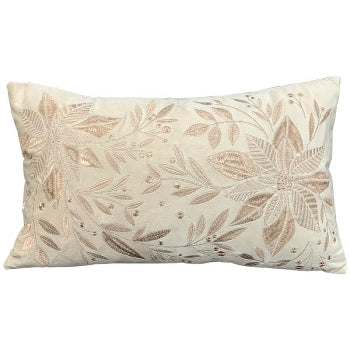 Kissen WEIHNACHTSSTERN creme/rosegold