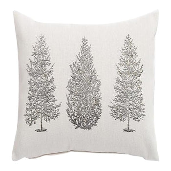 Kissen weiß mit Tannen Stickerei
