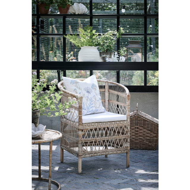 Lene Bjerre Kissenhülle VISILIA off white blau 50 x 50 cm Stickerei