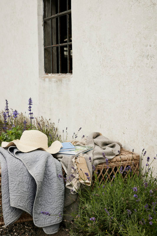 Lene Bjerre Decke Überwurf ISABELLE silber grau 130 x 170 cm